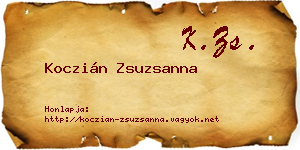 Koczián Zsuzsanna névjegykártya